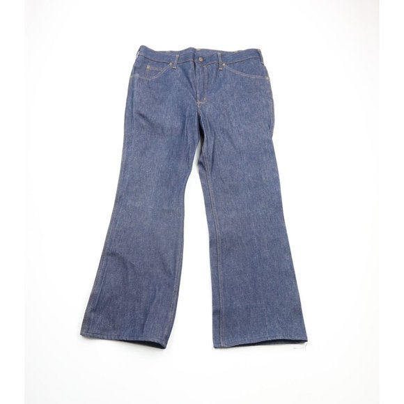 NOS Vintage 80s Carhartt Mens 40x30 Spell Out Wide Leg Denim Jeans Blue USA